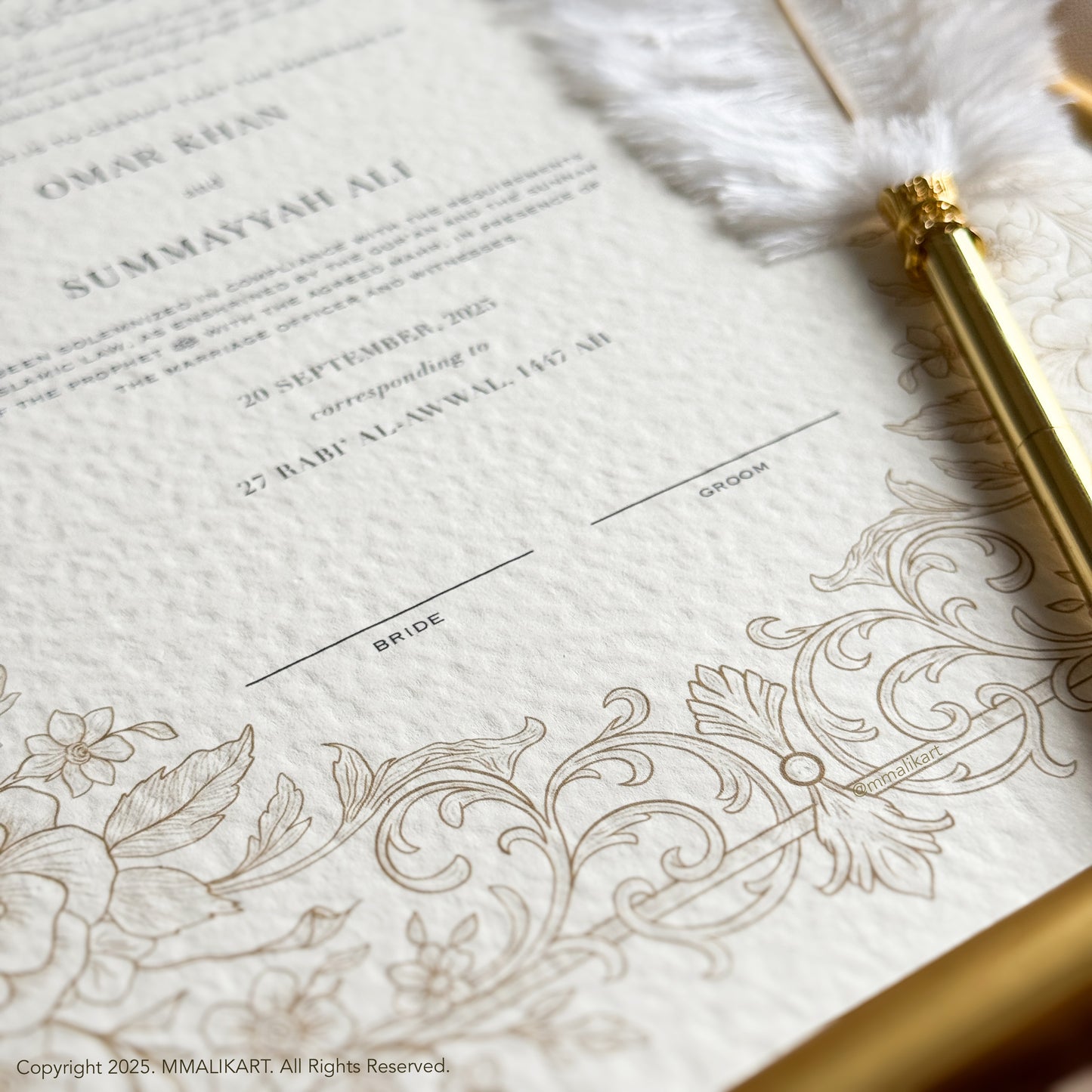 Luxury Floral Nikkah Certificate