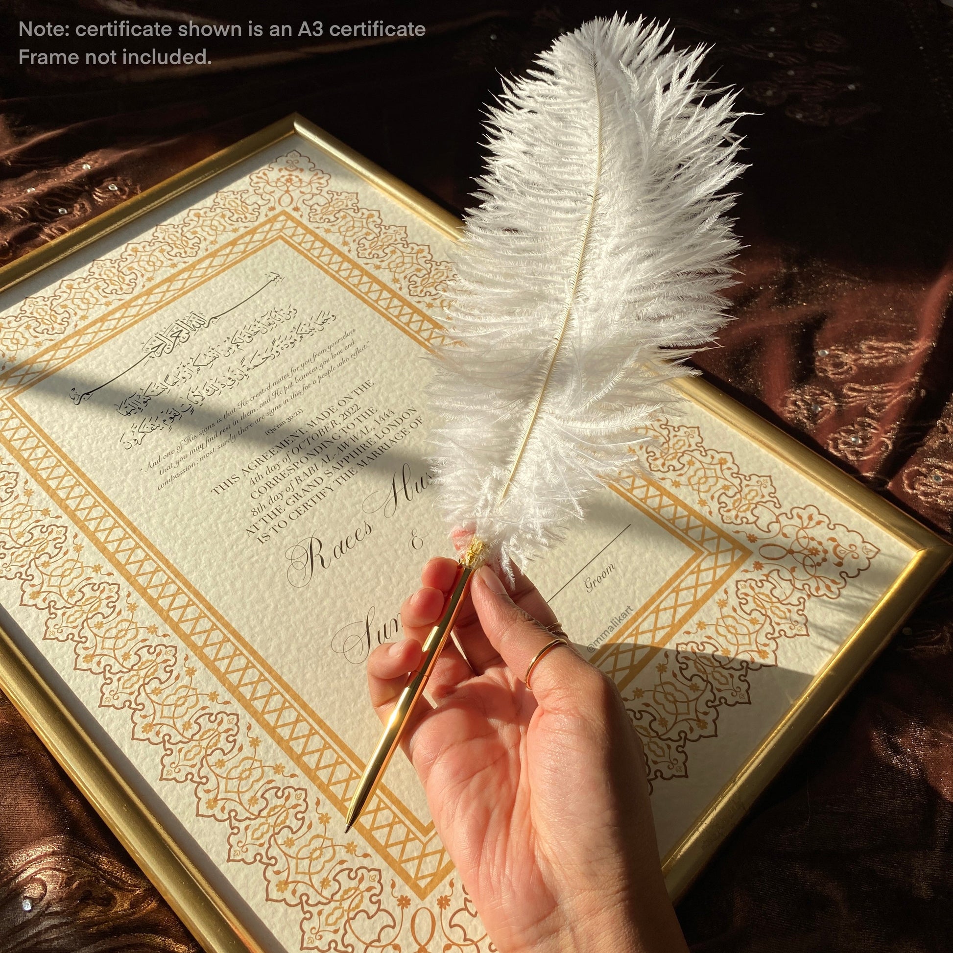 Luxury Nikkah Certificate - Neutral - mmalikart