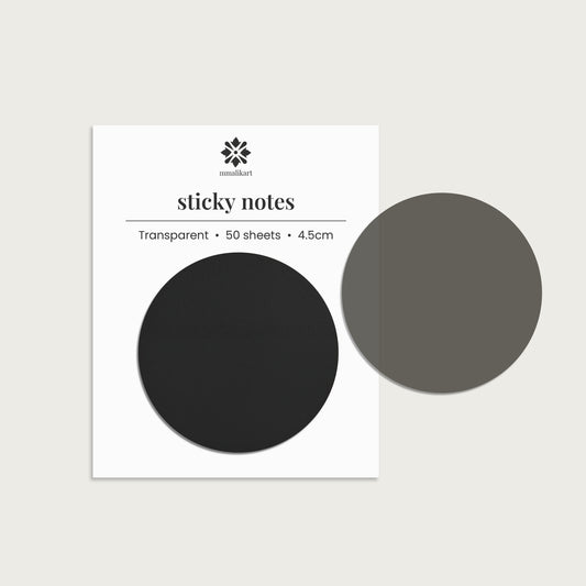 Round Transparent Sticky Note - Black