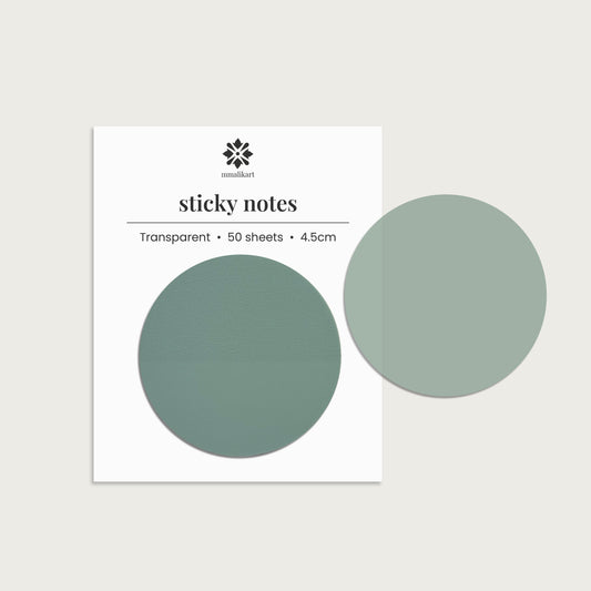 Round Transparent Sticky Note - Blue / Sea Green