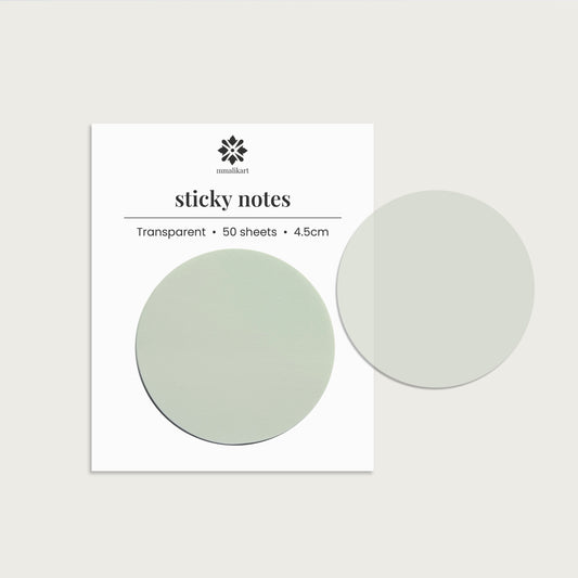 Round Transparent Sticky Note - Light Mint Green