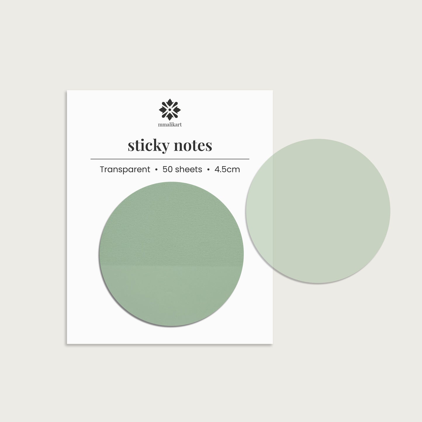 Round Transparent Sticky Note - Green