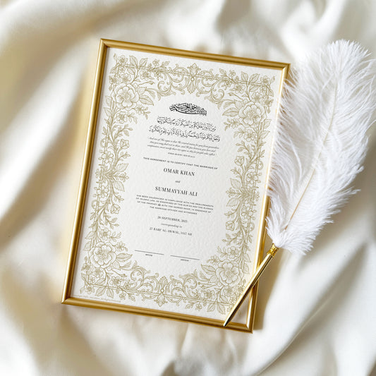 Luxury Floral Nikkah Certificate