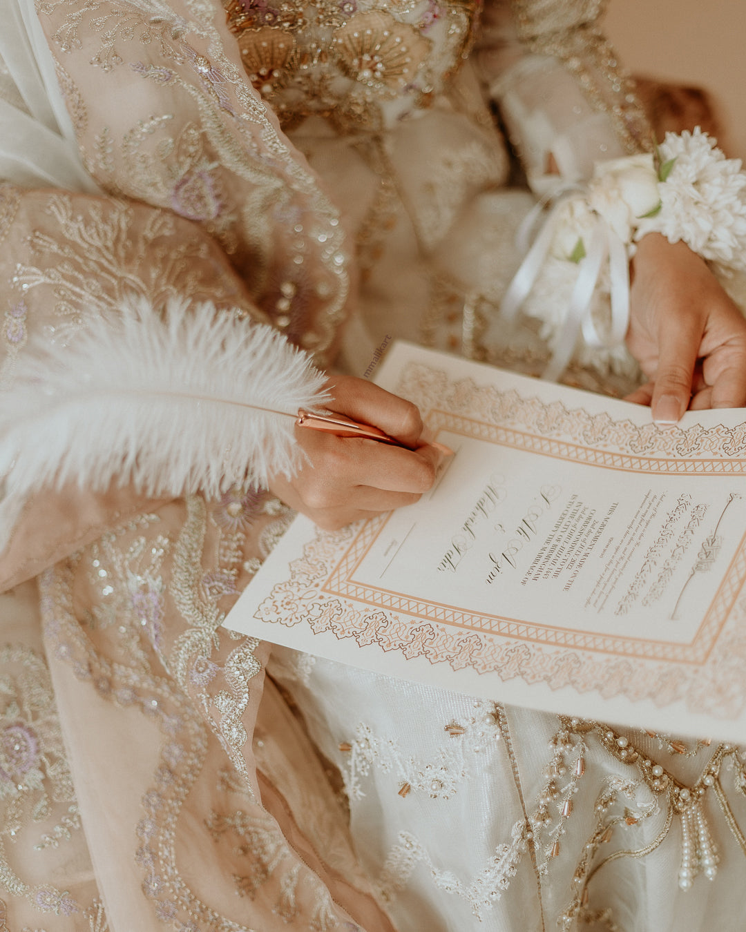 Luxury Nikkah Certificate - Neutral - mmalikart