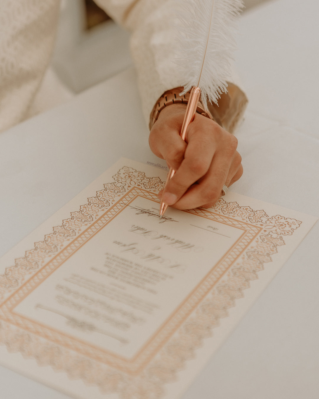 Luxury Nikkah Certificate - Neutral - mmalikart