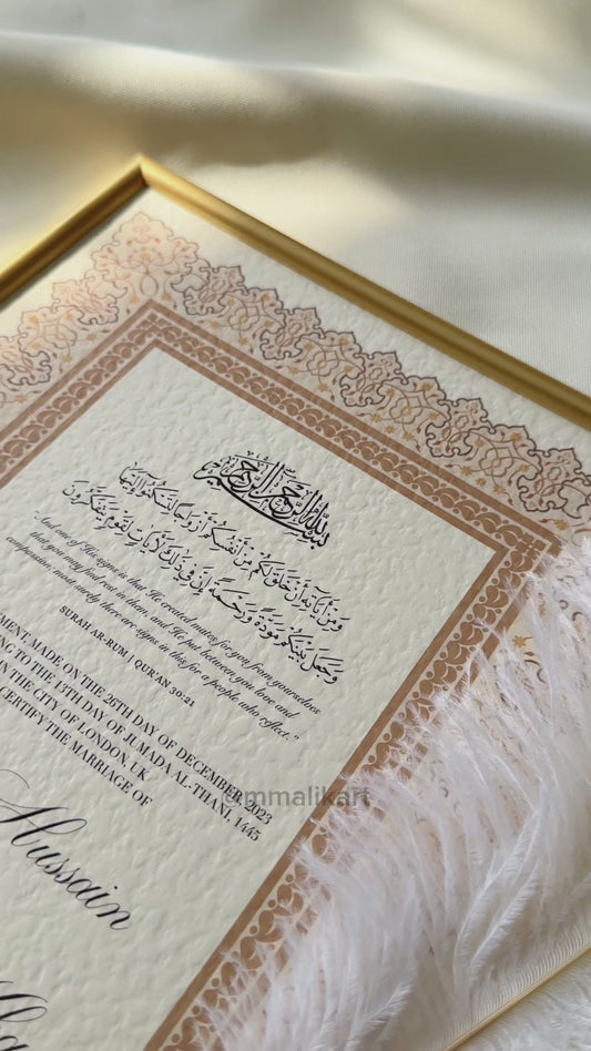 Luxury Nikkah Certificate - Ameera