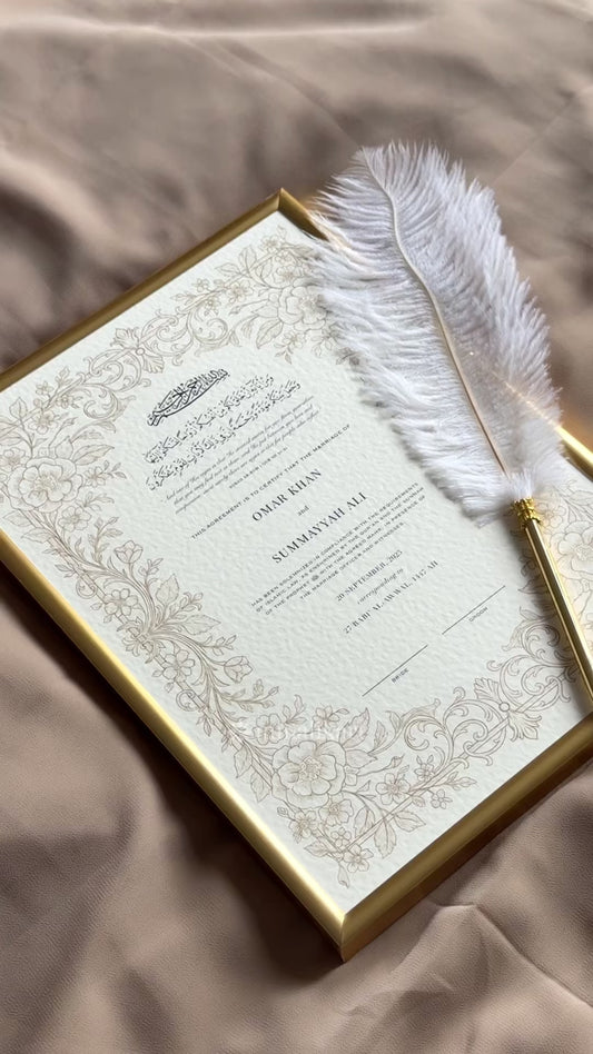 Luxury Floral Nikkah Certificate