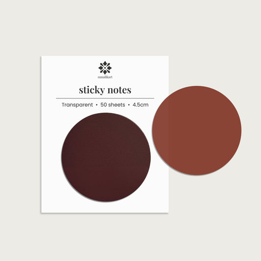 Round Transparent Sticky Note - Burgundy
