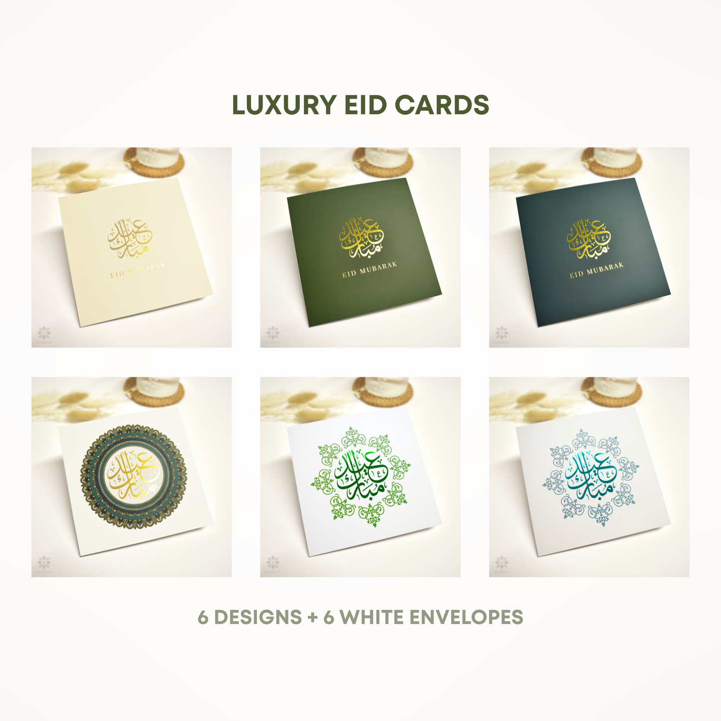 🎁 Luxury Eid Mubarak Cards - Pack of 6 (100% off)