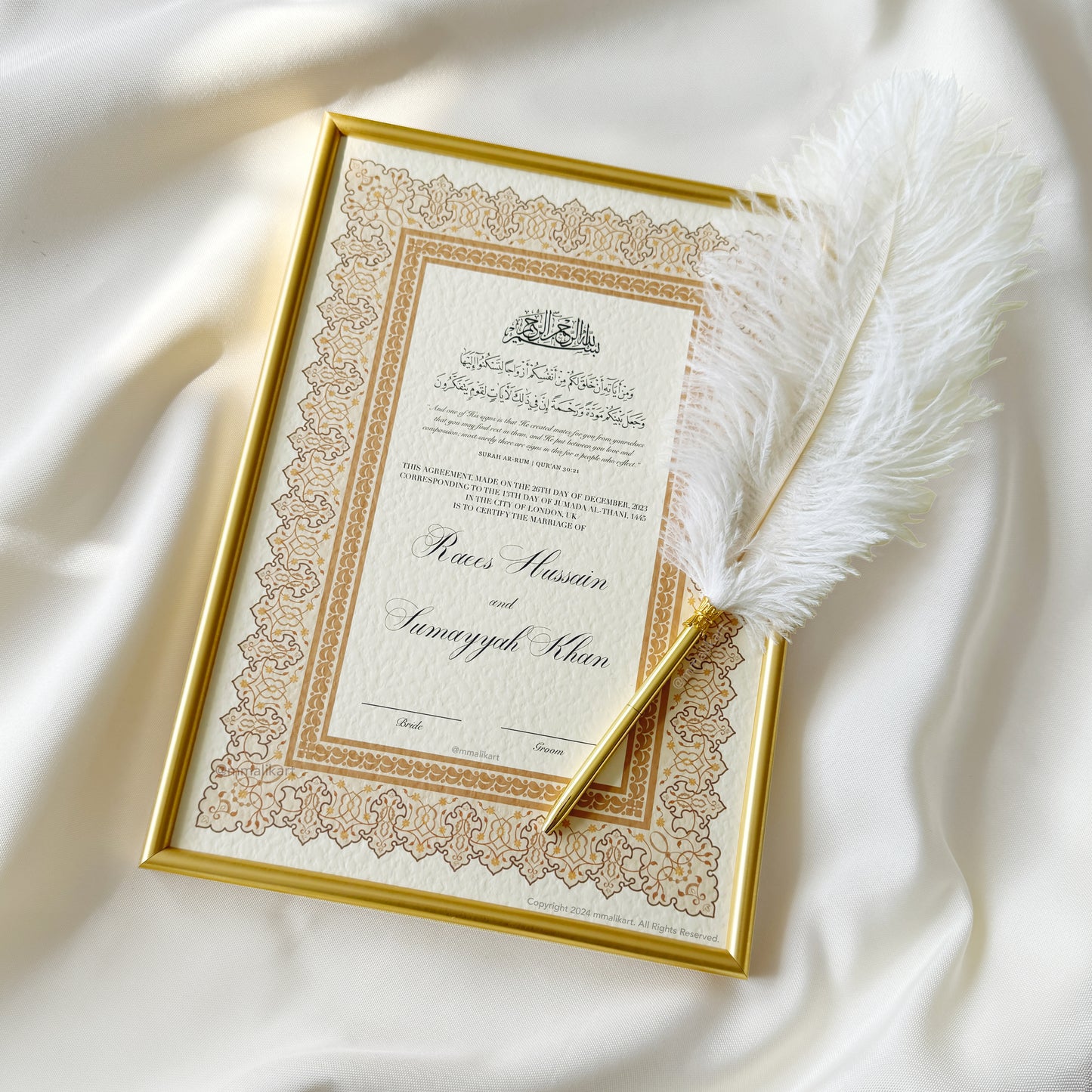 Luxury Nikkah Certificate - (2024 Design)