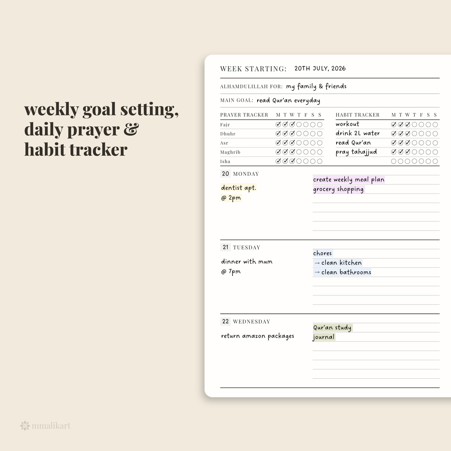 The Deen Planner